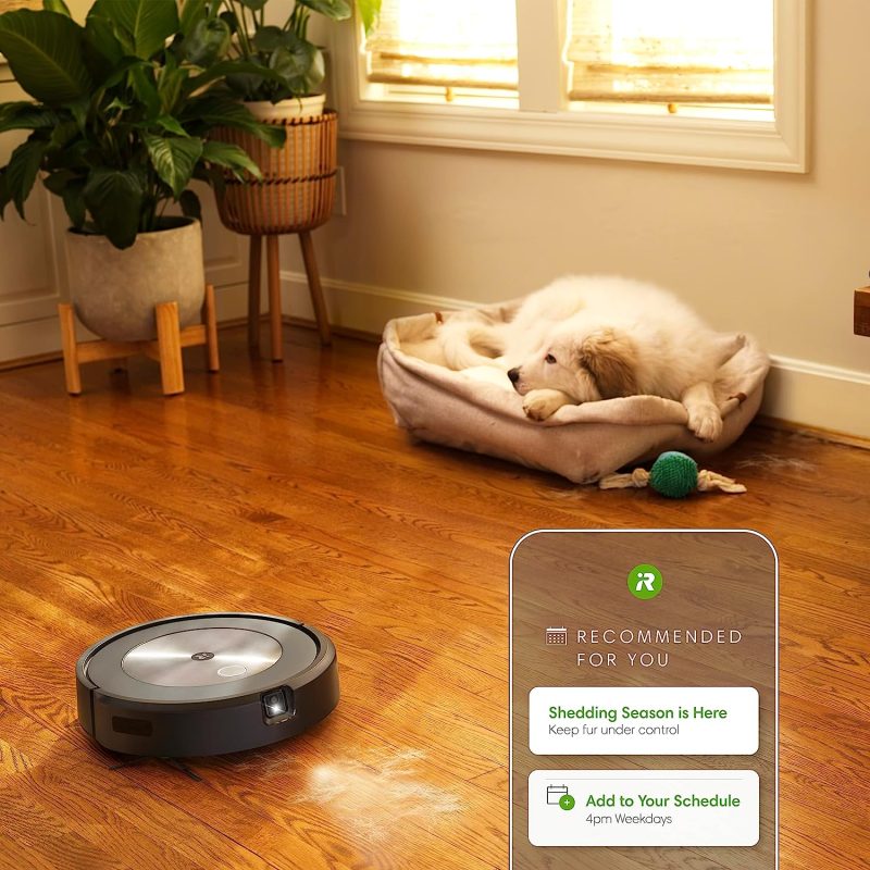 Roomba j6+ performing targeted spot cleaning through voice commands
