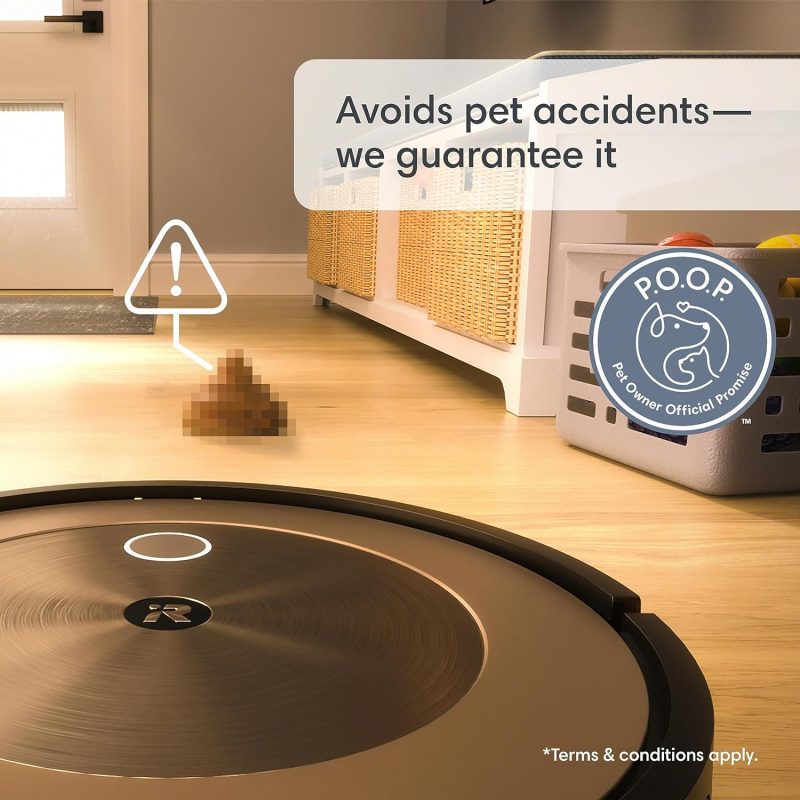 Roomba j9+ robot vacuum with P.O.O.P. guarantee avoiding pet waste
