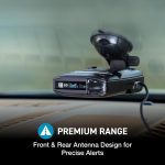Escort Max 360 radar providing 360-degree protection with front and rear antennas