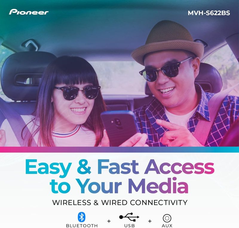 Pioneer MVH-S622BS featuring Smartphone Integration via Smart Sync App