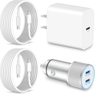 40W Dual USB C Fast Car Adapter for iPhone 15 Pro Max with High-Speed Charging Capability