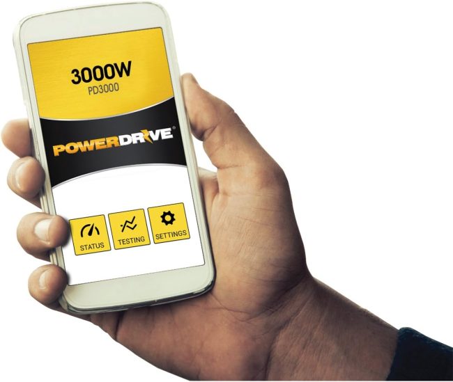 PowerDrive Inverter PD3000's safety features including audible alarms and auto shut-off