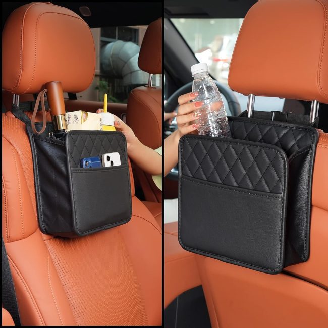 Car Seat Back Hanging Bag with high-capacity design for storing magazines, CD, Tissue Box, drinks