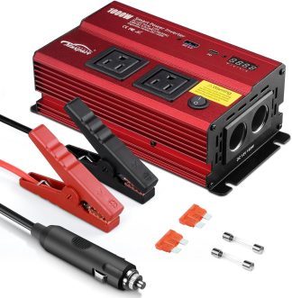 Maxpart 1000w inverter with dual AC outlets and USB ports for vehicle use