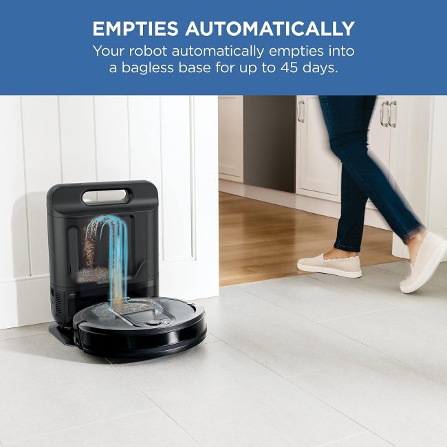 Shark IQ Robot Vacuum showcasing powerful suction for carpets and floors