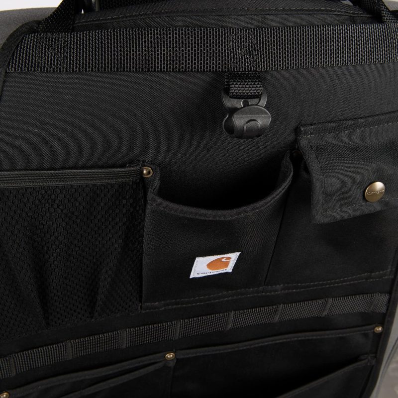 Vehicle seat back organizer by Carhartt with easy installation and water repellent fabric