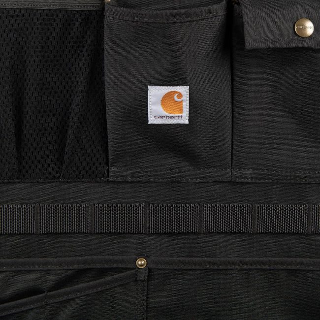 Carhartt's rugged seat back organizer, perfect for storing tools and gadgets while on the go