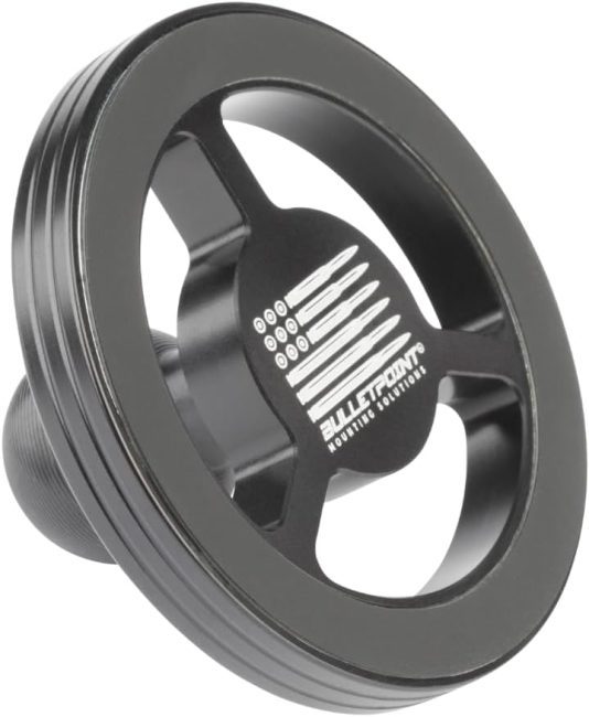 Bulletpoint Mounting Solutions magnetic phone holder attached to a vehicle dashboard