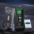 ANCEL HD100 PRO diagnostic tool for heavy-duty trucks with a green connector, displayed with packaging and user guide