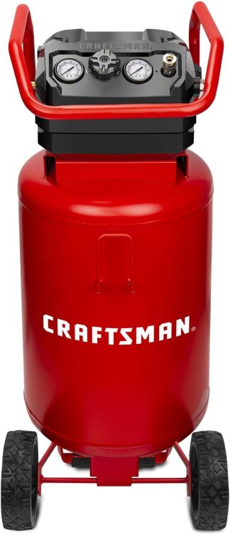 Red Craftsman air compressor 20 gallon with wheels and pressure gauges