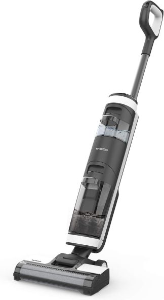 Tineco wet and dry vacuum cleaner with handle, water tanks, and cleaning head for floor washing