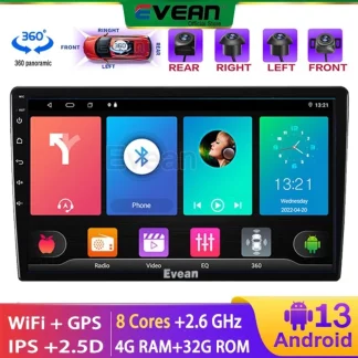 Evean 4G 32G Car Radio GPS 2 din Android 13.0 Universal 9 1