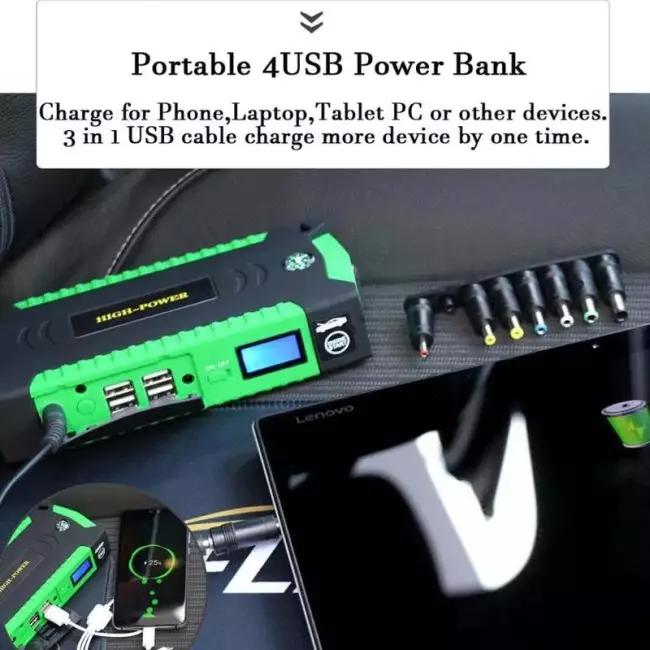 Портативное пуско-зарядное устройство для автомобиля 600А GKFLY 12V - Image 4