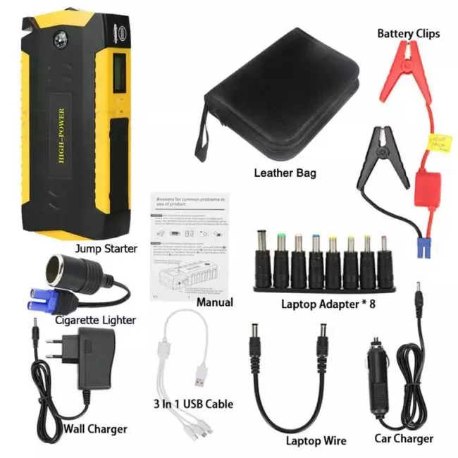 Портативное пуско-зарядное устройство для автомобиля 600А GKFLY 12V - Image 2
