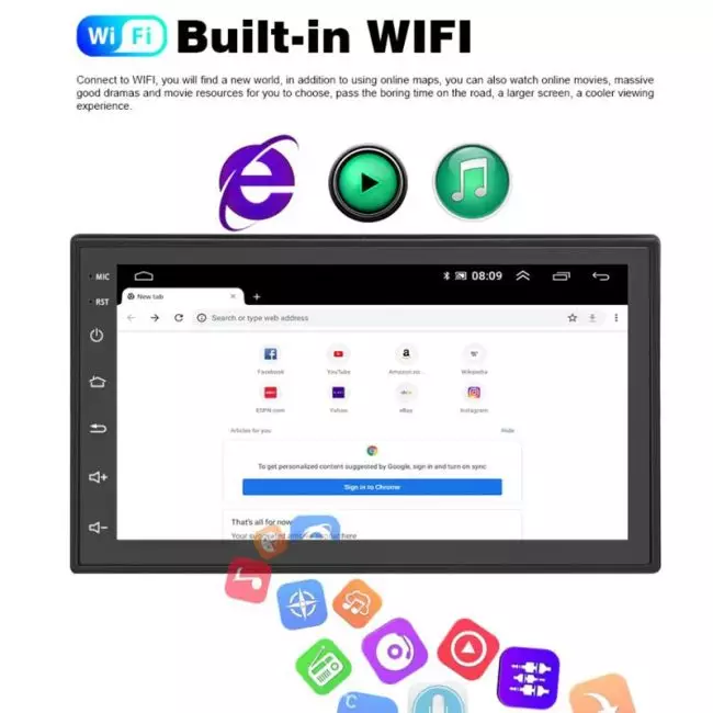 Автомагнитола 2 din с камерой заднего вида и навигацией с wi fi