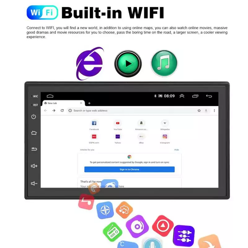 Автомагнитола 2 din с камерой заднего вида и навигацией с wi fi