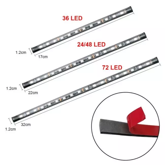 Automotive Interior Decorative Lights LED Car Foot Light 24/36/48/72 LED 6