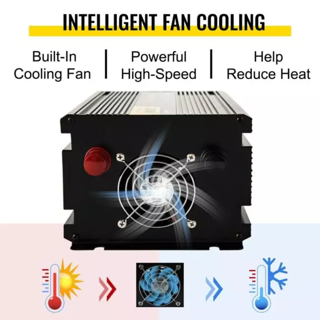 VEVOR 2000W-3600W DC12V DC24V to AC120V Modified Sine Wave Power Inverter for Home Appliances Power Tools Blender Refrigerator 5