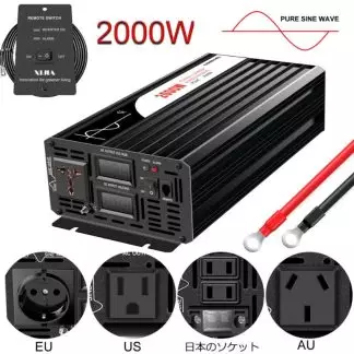 2000W pure sine wave solar power inverter DC 12V 24V 48V to AC 110V 220V digital display 1