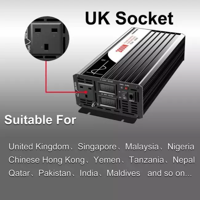 2000W pure sine wave solar power inverter DC 12V 24V 48V to AC 110V 220V digital display 2
