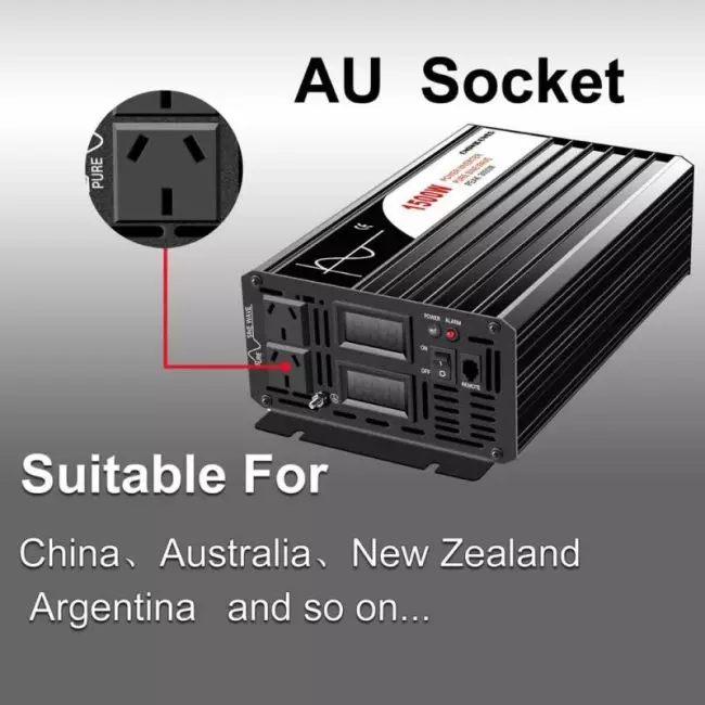 1500W inverter 12v 220v pure sine wave solar power inverter DC 24V 48V to AC 110V with remote control 5