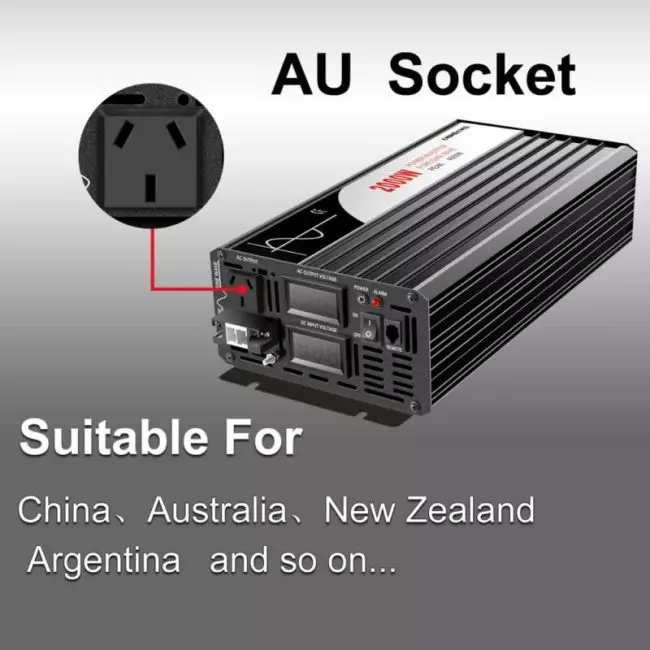 2000W pure sine wave solar power inverter DC 12V 24V 48V to AC 110V 220V digital display 3