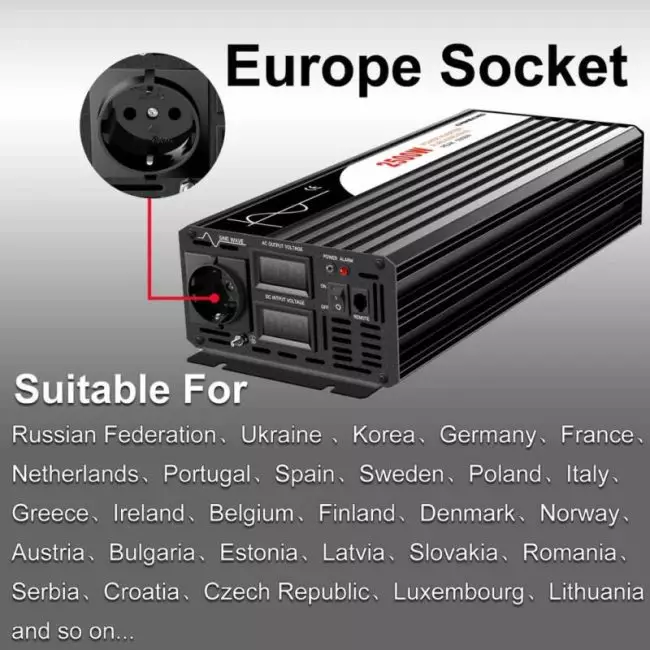 2000W pure sine wave solar power inverter DC 12V 24V 48V to AC 110V 220V digital display 4
