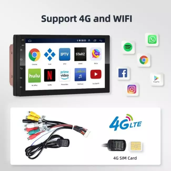 Podofo AI Voice 2din Android Car Radio Multimedia Video Player Autoradio 2 Din 7'' Carplay Stereo GPS Maps For VW Nissan Toyota 4