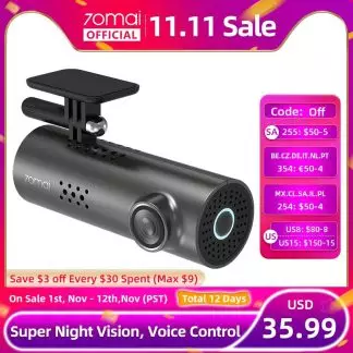 70mai Car DVR 1S APP English Voice Control 70mai 1S D06 1080P HD Night Vision 70mai 1S Dash Camera Recorder WiFi 70mai Dash Cam 1