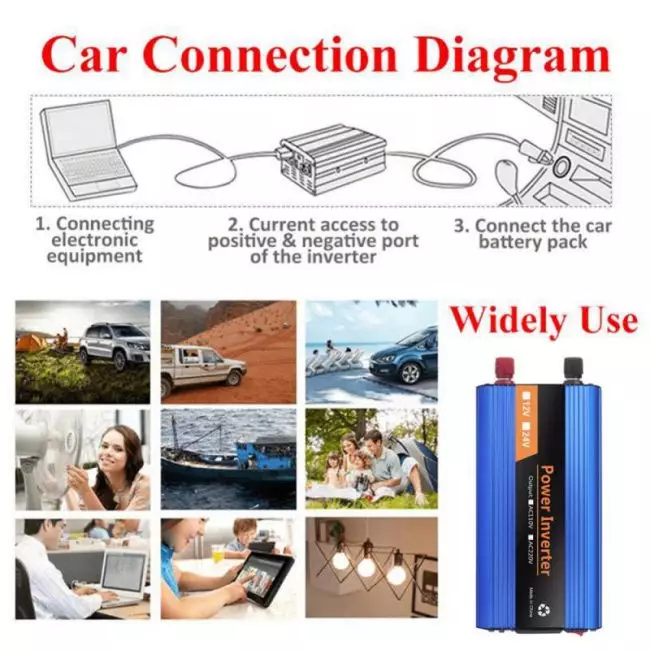 inverter 12v 220v pure sinus 6000W 4000W Pure Sine Wave Car Inverter Power Inverter DC12V To AC 220V Socket Converter for Car 6