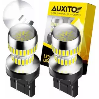 AUXITO 2Pcs 7443 7440 W21W LED Bulb Canbus No Error T20 W21/5W WY21W DRL Car Day Driving Reverse Light 6000K White Super Bright 1