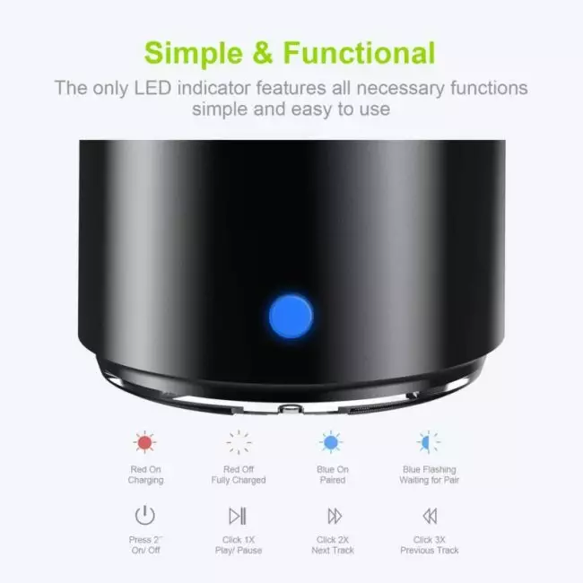 EWA A106 Pro Mini Bluetooth Speaker with Custom Bass Radiator, IPX7 Waterproof, Super Portable Speakers, Travel Case Packed 4