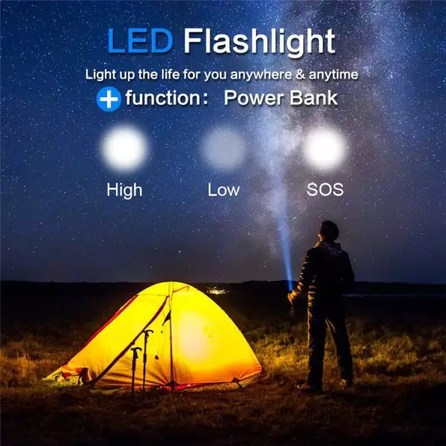 Zealot S22 Bluetooth Speaker Waterproof Outdoor Wireless Bicycle Sound Box with LED Light Portable Mini Power Bank Hi-Fi Stereo 5