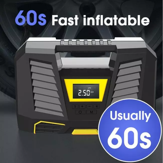 Carsun Car Tyre Inflator Pump Digital Portable Air Compressor 150PSI Tire Inflator For Car LED Auto Motorcycle Bicycles Truck 2