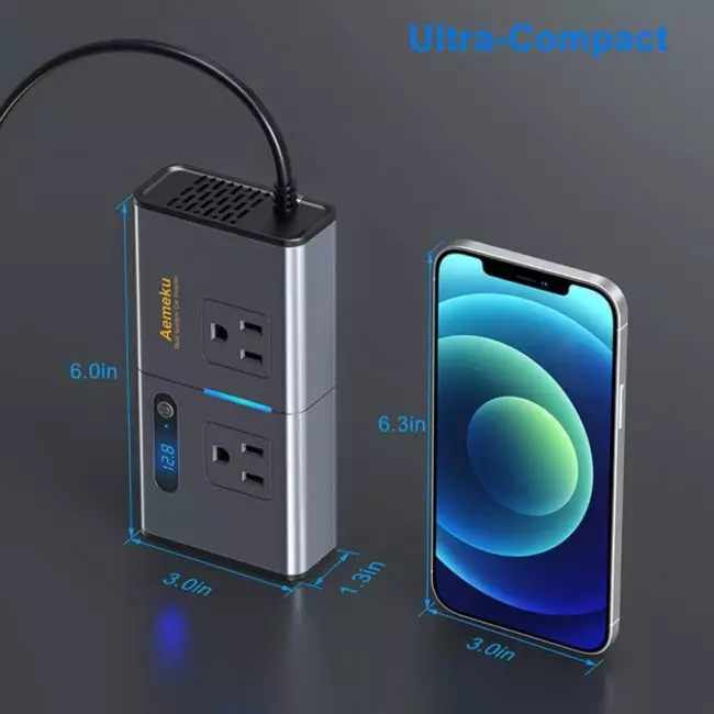 NEW 200W Car Inverter 12V DC To 110V AC Power Converter LED Display 4 USB Port Pure Sine Wave Fast Charging Car Inverter Charger 2