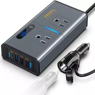 NEW 200W Car Inverter 12V DC To 110V AC Power Converter LED Display 4 USB Port Pure Sine Wave Fast Charging Car Inverter Charger 1