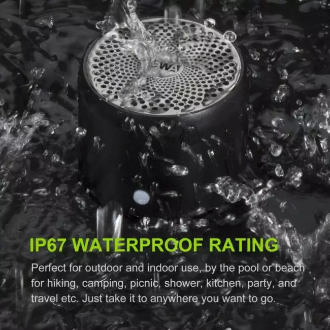 EWA A106 Pro Mini Bluetooth Speaker with Custom Bass Radiator, IPX7 Waterproof, Super Portable Speakers, Travel Case Packed 5