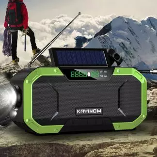 AM/FM Emergency Radio Solar Powered Hand Crank Radio with LED Flashlight 5000mAh Power Bank Phone Charger Bluetooth 5.0 Speaker 1