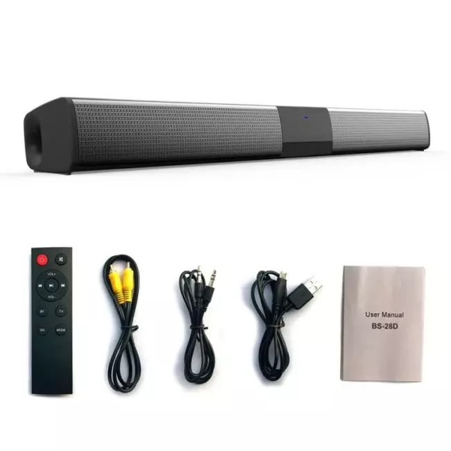 YOUXIU 20W Sound Bar Wireless Bluetooth Speakers Hifi Stereo Home Theater TV Soundbass Surround Sound Dual Subwoofers for TV PC 6