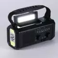 Solar Powered Emergency Power Bank SOS Alarm Type-C Charging Hand Crank Radio with LED Flashlight Multifunctional for Cell Phone 1