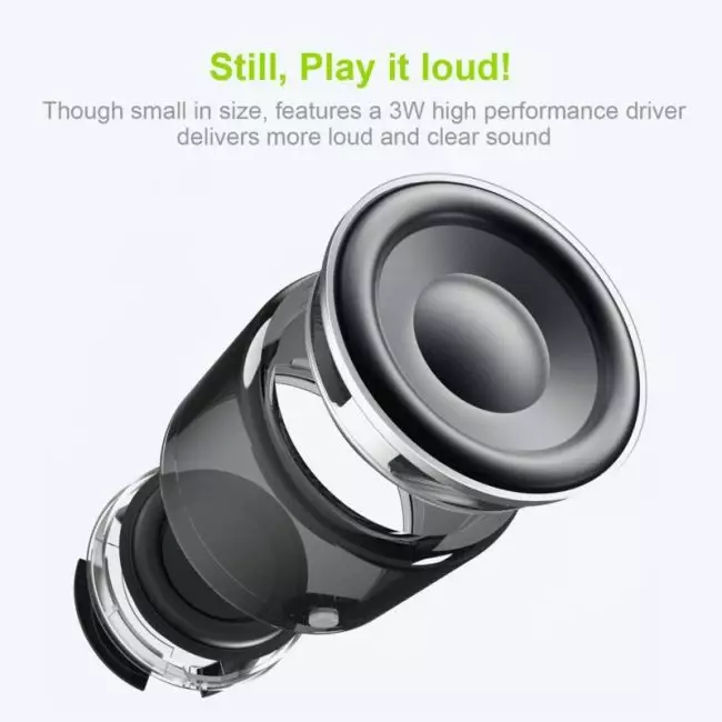 EWA A106 Pro Mini Bluetooth Speaker with Custom Bass Radiator, IPX7 Waterproof, Super Portable Speakers, Travel Case Packed 3