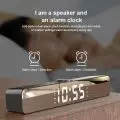 Bluetooth 5.0 Speaker HiFi Stereo Soundbar Noise Cancelling Speaker Wireless Alarm Clock Soundbar Support MP3 WAV WMA Flac APE 4