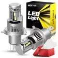 AUXITO 2PCS 20000LM H4 LED Headlight Bulbs for Car Canbus No Error 9003 HB2 H4 Hi/Lo Beam Headlamps 6000K White Auto Lamps 12V 1