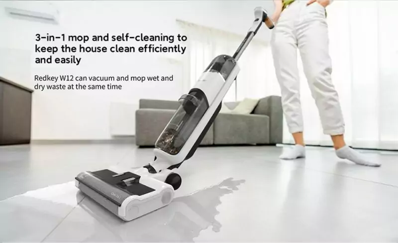 Redkey W12 Wireless Wet Dry Vacuum Cleaner For Home All In One Smart Cordless Mop Floor Washer Handheld Household Self-Cleaning 12