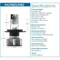 2X Philips Ultinon Essential G2 LED 6500K H4 9003 HB2 12/24V 20W P43t Car High Low Beam Original Bulbs White Light 11342UE2X2 2