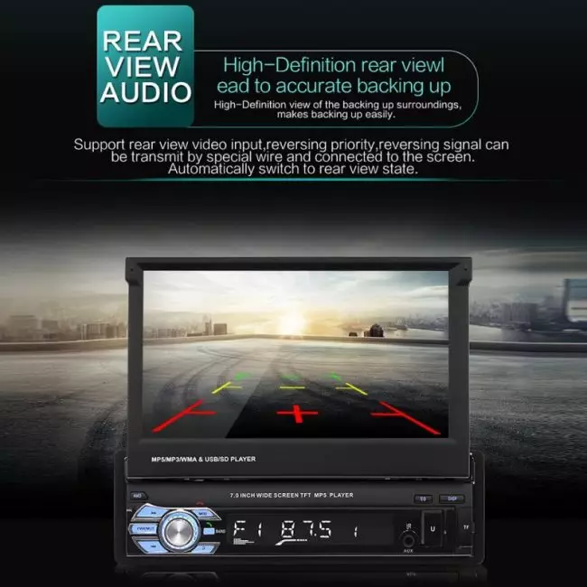 Hikity 1 Din Car Stereo audio Radio Bluetooth 1 DIN 7 3