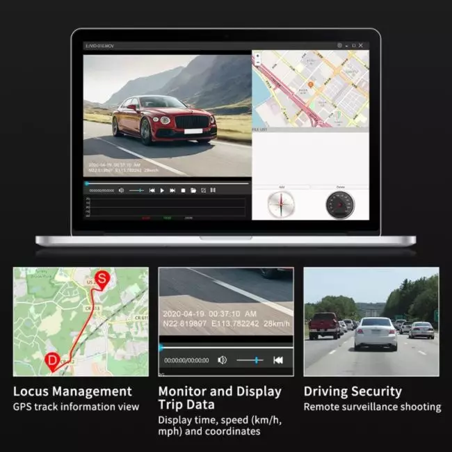 ThiEYE 1080P Dash Cam HD Car Video Recorder 3.0 Inch Support Rear Cam GPS Car Camera Car DVR 24H Parking Auto Recorder 2
