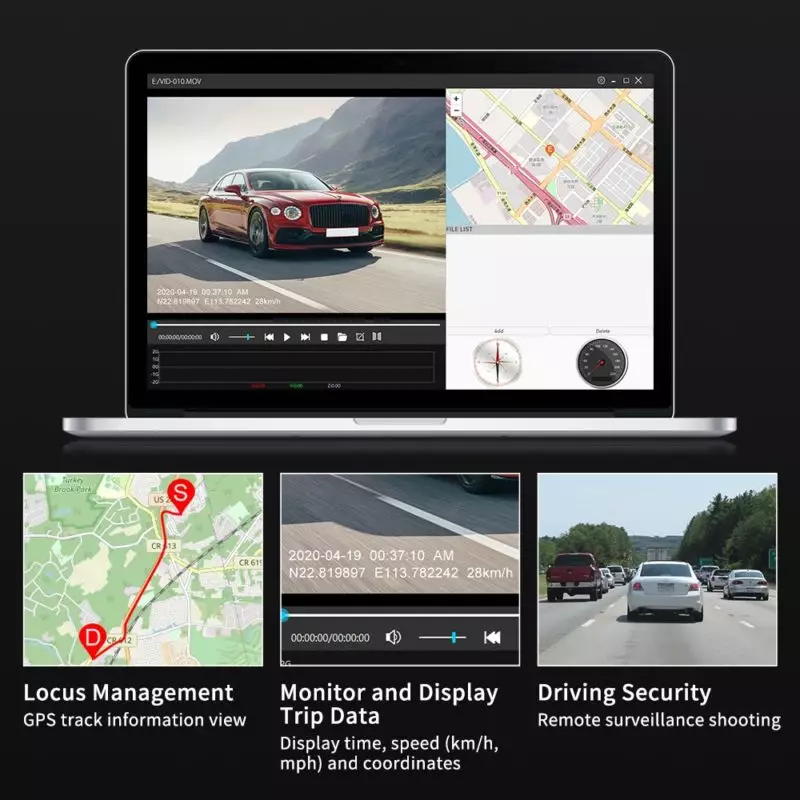 ThiEYE 1080P Dash Cam HD Car Video Recorder 3.0 Inch Support Rear Cam GPS Car Camera Car DVR 24H Parking Auto Recorder 2