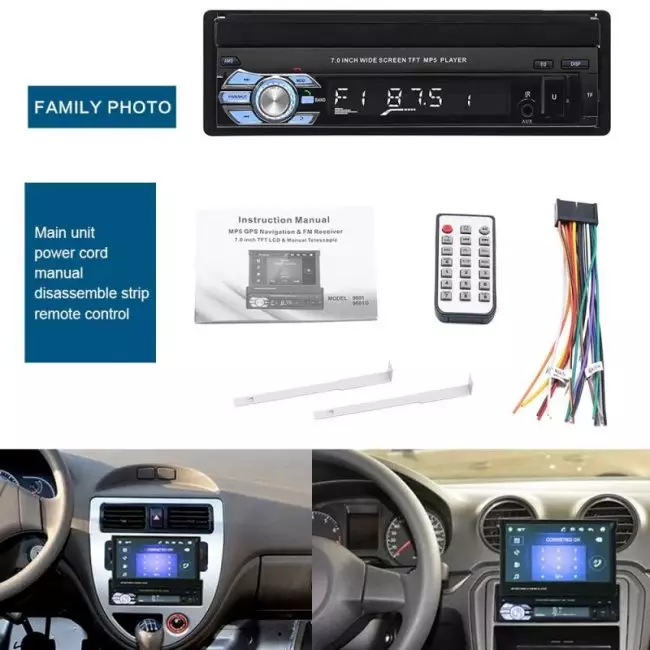 Hikity 1 Din Car Stereo audio Radio Bluetooth 1 DIN 7 6