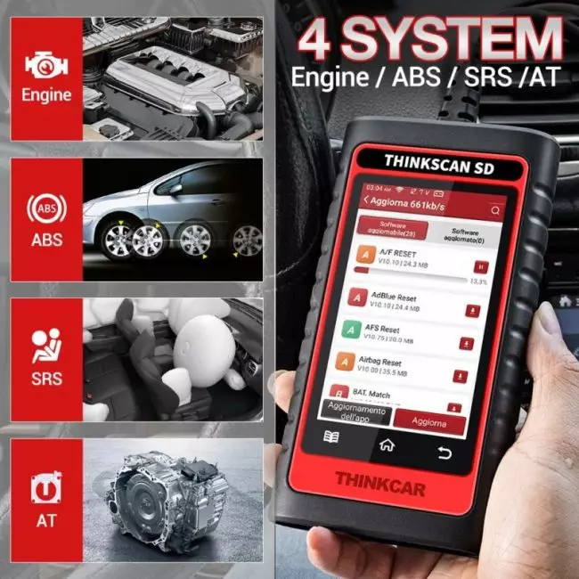 Thinkcar Thinktool SD4 OBD2 Scanner Car Professional Diagnostic Tools ENG ABS SRS AT Scan tool DPF TPMS SAS OIL EPB IMMO Reset 2